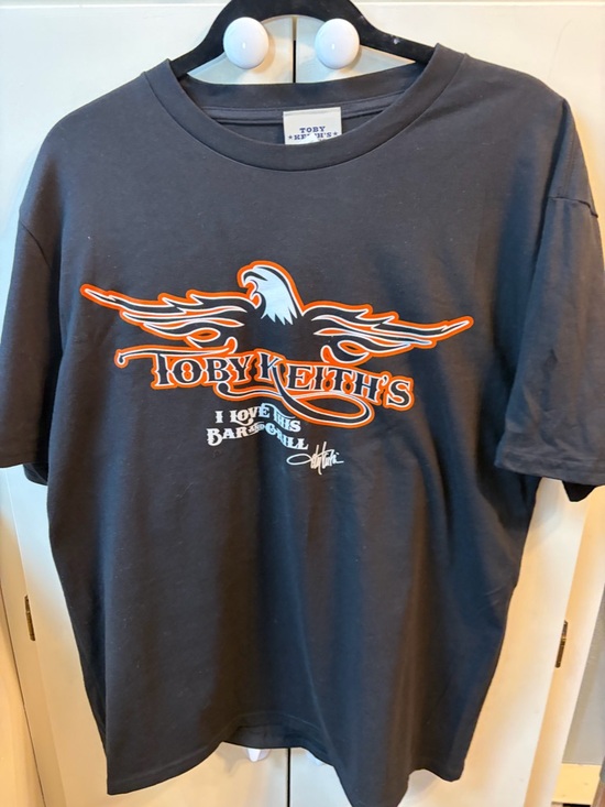 Toby Keith Tops - Toby Keith's Black Short Sleeve Graphic Tee with Orange Accent